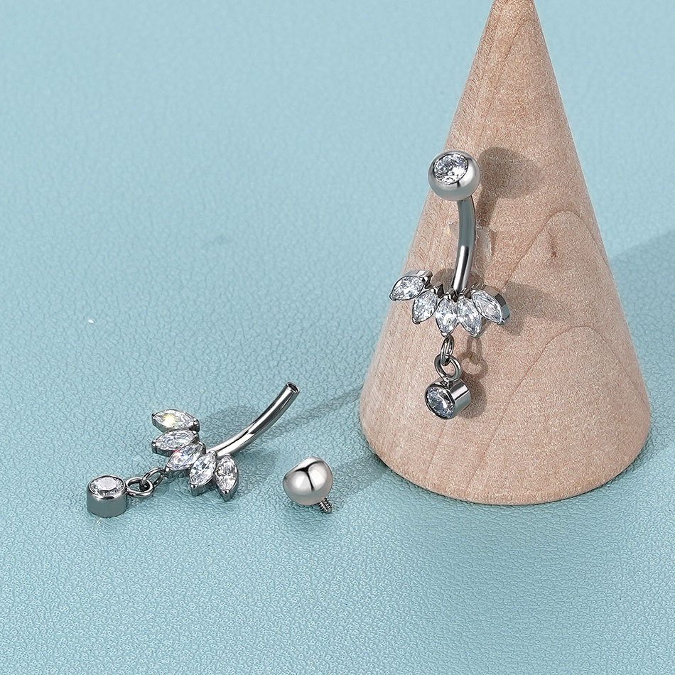 1PC Titanium Belly Button Ring - Belly Bar Titanium ulasan dan harga