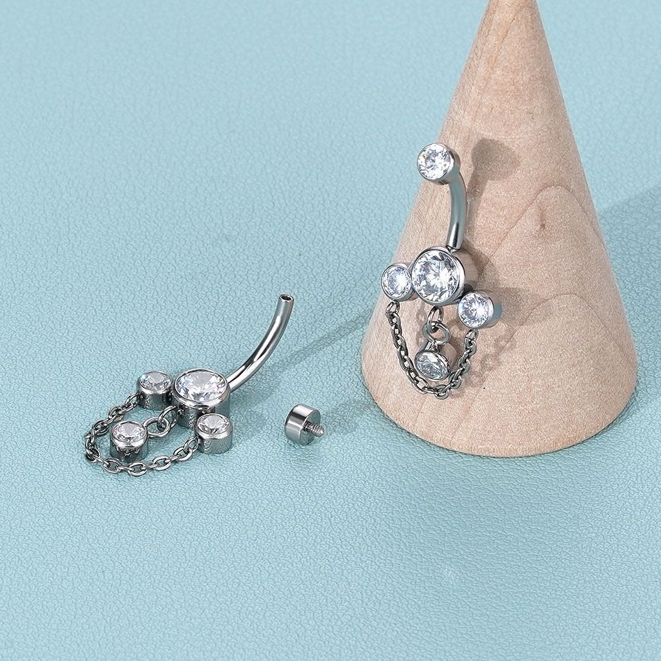1PC Titanium Belly Button Ring - Belly Bar Titanium ulasan dan harga