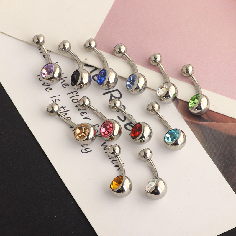 G23 Titanium Double Gem belly  - Body Jewelry Quality ulasan dan harga
