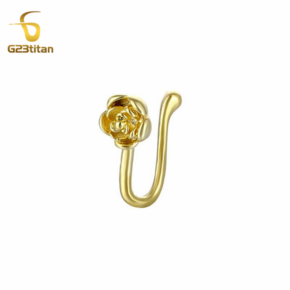 1pc Crystal Copper Rose Nose C - Body Jewelry Ear ulasan dan harga