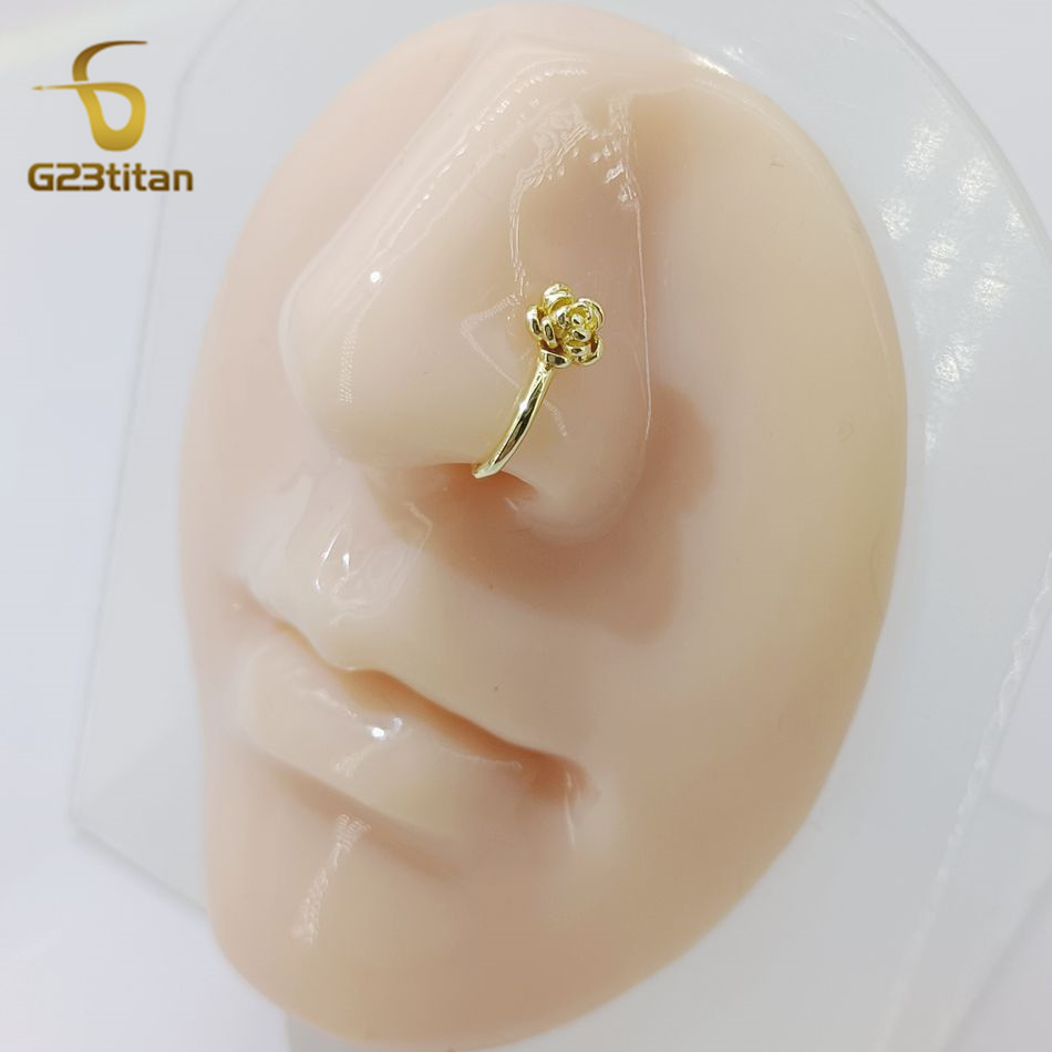 1pc Crystal Copper Rose Nose C - Body Jewelry Ear ulasan dan harga