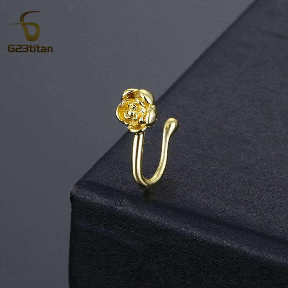 1pc Crystal Copper Rose Nose C - Body Jewelry Ear ulasan dan harga