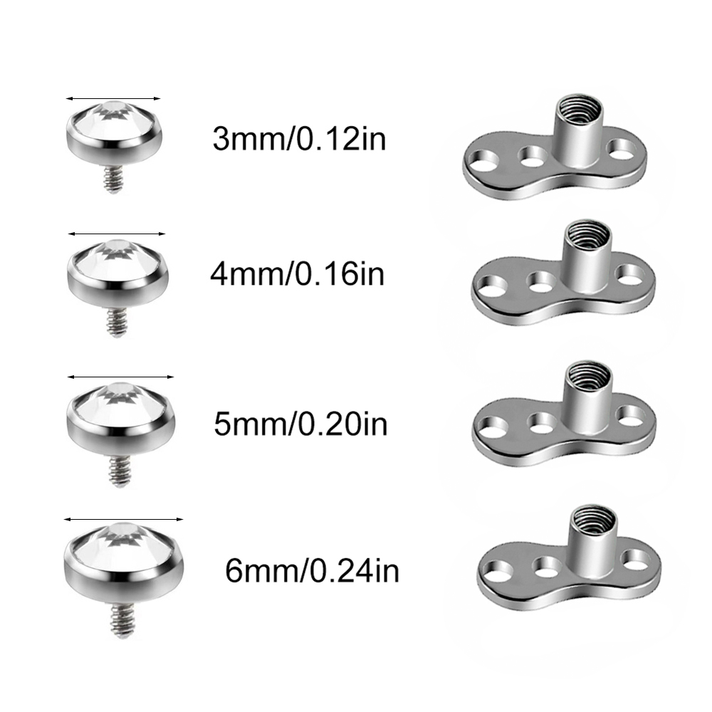9PCS-1PC Surgical Steel Skin D - Body Jewelry Dermal ulasan dan harga