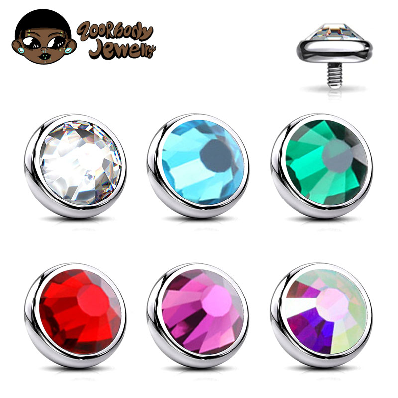 1PCS ASTM F136 Titanium Bezel  - Body Jewelry Dermal ulasan dan harga