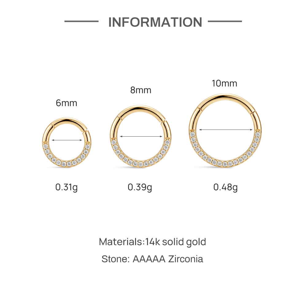 CANNER 1PC 14K Solid Gold 6/8/ - Body Jewelry Ear ulasan dan harga