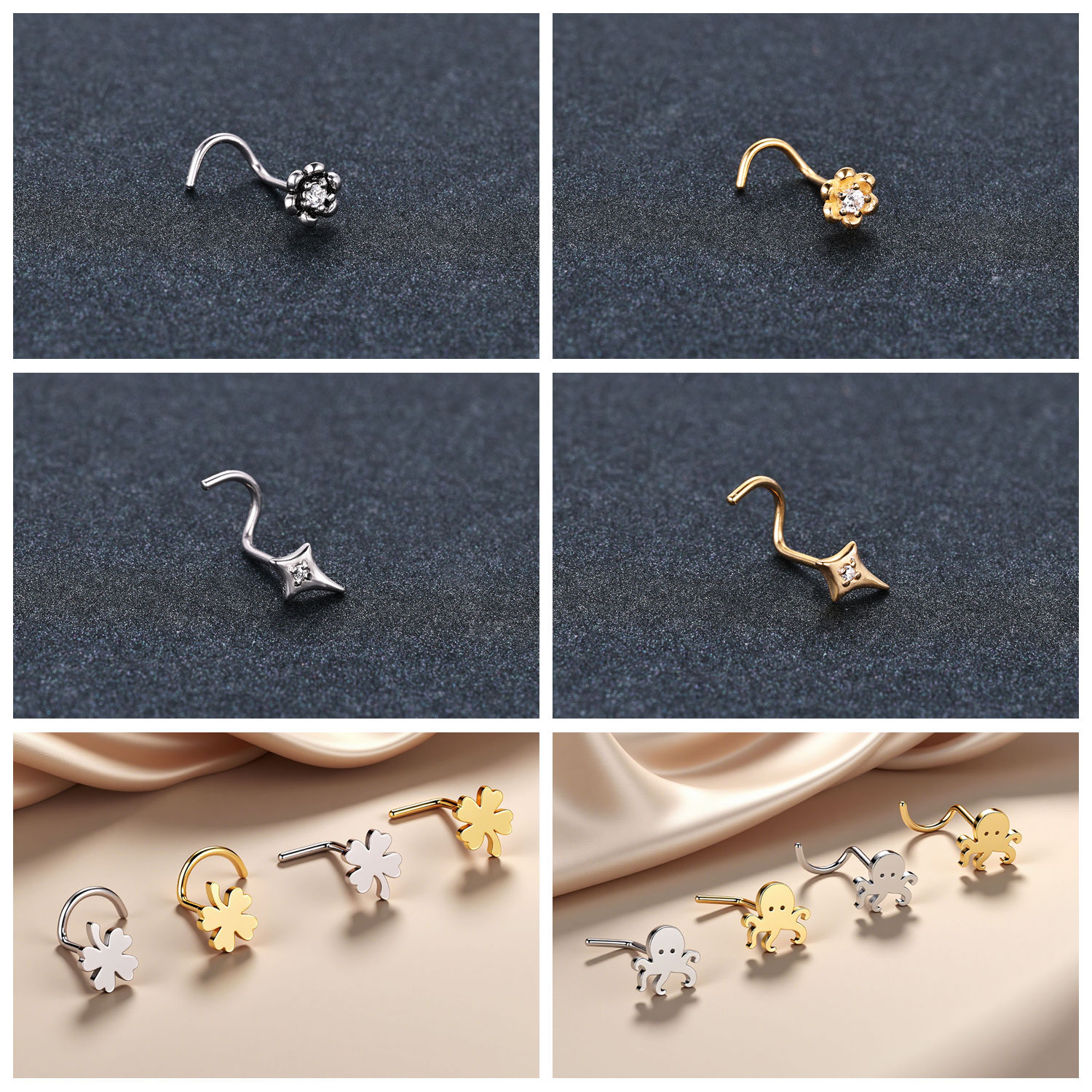 ZS 1PC Gold Color 316L Stainle - Zs Body Jewelry ulasan dan harga