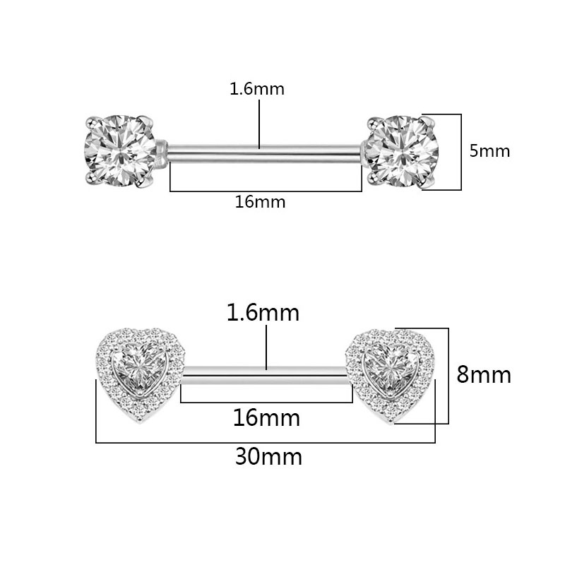 2Pcs Fashion High Quality Zirc - Body Jewelry Quality ulasan dan harga